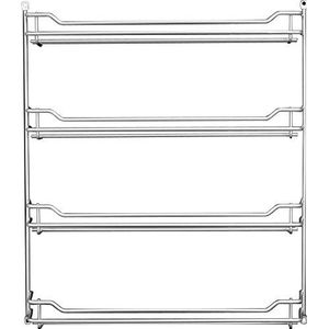 Fuchs Leeg kruidenrek van zilver, robuuste keukenorganizer voor 24 kruidenpotjes, ideaal voor Fuchs kruidenpotjes en hoogwaardig glas, afmetingen: ca. 38 x 43 x 6 cm