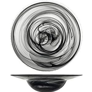 H&H 7623823 pastabord, glas, zwart, 23,5 cm, glas