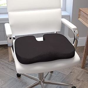 Flash Furniture CertiPUR-US gecertificeerd zitkussen voor bureaustoel, traagschuim, zitkussen, zwart