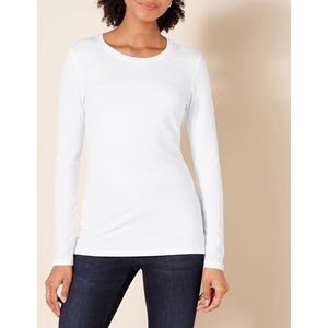 Amazon Essentials T-shirt à manches longues et col rond pour femme (disponible en grande taille), blanc, taille 5X