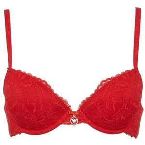 Emporio Armani Eternal Lace Push Up damesbeha, lakrood, 36/C, Rode lak