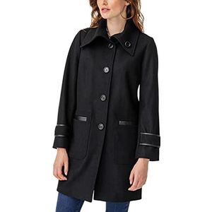 Damart Wollen jas met thermolactyl-voering, zwart.