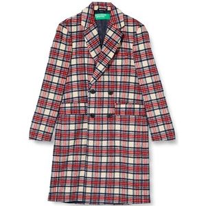 United Colors of Benetton Cappotto 26feun039 Herenjas, Tartan Rosso 901