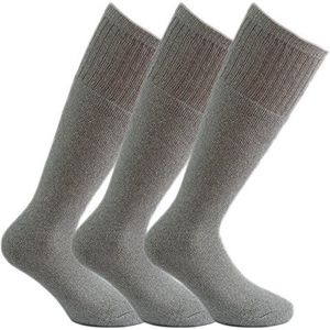 Fontana Calze, 6 paar lange katoenen badstof sokken (buismodel zonder hak), Licht grijs (Ral 7035)