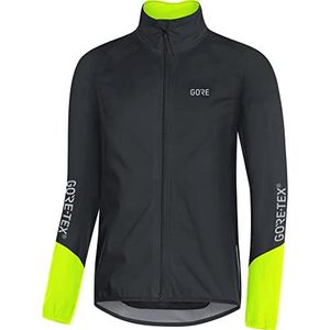 GORE Wear Heren fietsjas, waterdicht, Gore C5 Gore-Tex Active jas, Maat: S, Kleur: zwart/neongeel, 100193