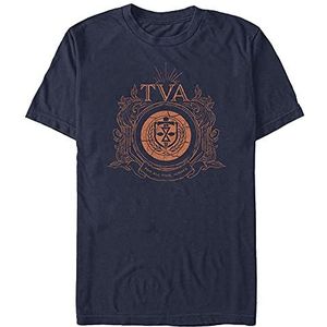 Marvel Loki Tva Badge Organic T-shirt met korte mouwen uniseks, Navy Blauw
