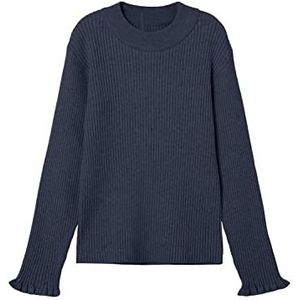 NAME IT Nkfvianna Ls Slim Knit N Gebreide trui voor meisjes, Donkerblauw (Sapphire)
