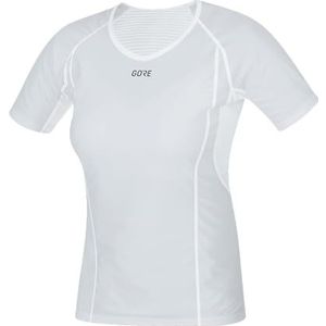 GORE Wear Dames onderhemd met korte mouwen, winddicht, Gore M dames, WINDSTOPPER Base Layer Shirt, maat: 42, kleur: zwart, 100021, lichtgrijs/wit