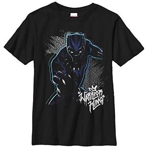 Marvel Black Panther - Warrior Prince T-shirt met korte mouwen voor jongens, zwart.