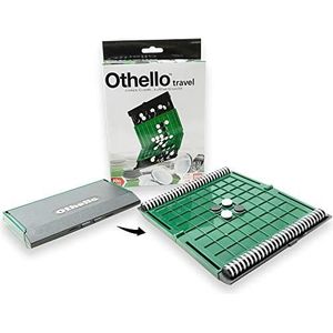 Bandai - Othello Travel Edition - gezelschapsspel - strategie- en denkspel - 2 spelers - 15/20min - vanaf 7 jaar - nomadisch spel - MH80050, wit, zwart, L