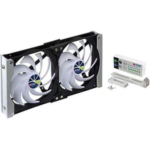 TITAN - 12V DC IP55 Waterdichte dubbele rack mount ventilatie koelventilator met timer en snelheidsregelaar - TTC-SC20 (90 mm)