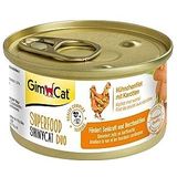 GimCat Superfood ShinyCat Duo Kip met wortelen, sappig netvoer zonder toegevoegde suiker voor volwassen katten, 24 blikjes (24-70 g)