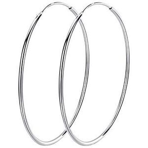 Grote creolen van 925 sterling zilver, 40/50/60/70/90 mm, voor dames en meisjes (70 mm), witgoud, Witgoud