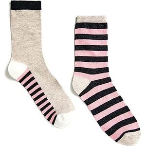 Koton dames sokken met strepen, Roze (909)