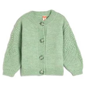 Koton Babygirls Pull cardigan en tricot surdimensionné à manches longues avec fermeture boutonnée Col rond, Vert (786), 9-12 Monate