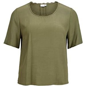 Vila Viborine U-Neck S/S Top/SU/R T-shirt, klavertje vier 38 dames, klavertje vier, 38, Klaver met vier bladeren