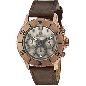 Burgmeister - BM532-955 - herenhorloge - kwarts - analoog - chronograaf - armband van bruin leer