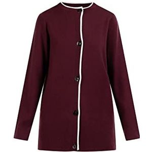 Idony Cardigan boutonné pour femme, bordeaux, XS-S