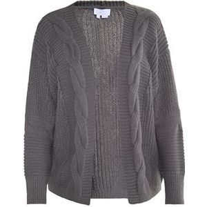 IMANE Cardigan pour femme, gris foncé, XS-S