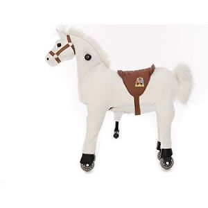 animal riding Snowy ARP011S Rijpaard voor kinderen vanaf 3 jaar, zadelhoogte 56 cm, met wielen, wit, maat S