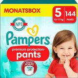 Pampers Luiers, premium beschermende broek, maat 5 (12-17 kg), 144 luiers, 1 maand verpakking, onze nr. 1 voor de bescherming van de gevoelige huid, nu met meer lagen