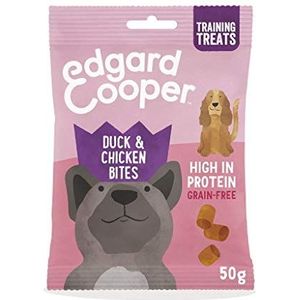 Edgard & Cooper Natuurlijke hondensnoepjes, multipack 15 x 50 g, graanvrij, eiwitrijk, gezonde en smakelijke beloning (eend en kip)