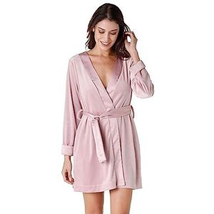 LOVABLE Robe en chenille et satin pour femme, Rose Bridal, L-XL