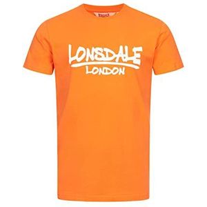 Lonsdale Hommes Toscaig Loisirs T-shirts, Orange/blanc, L