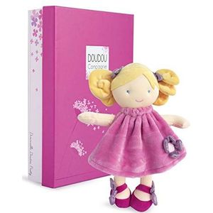 Jolijou - Doekpop voor meisjes – pluche pop stof – 28 cm – roze – mooie geschenkdoos – Demoiselle Pretty – DC3132