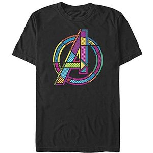 Marvel Avengers Classic Halftone Pop A Organic T-shirt, uniseks, korte mouwen, zwart, XL, SCHWARZ