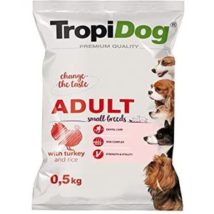 Premium droogvoer voor honden, met kalkoen en rijst, voor volwassen honden, kleine rassen, 500 g