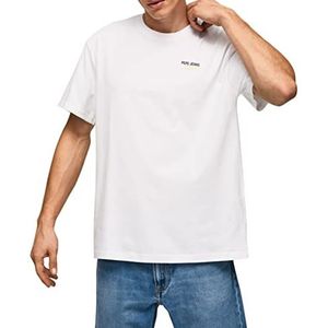 Pepe Jeans Rosbel T-shirt voor heren, wit, XXL, Wit.