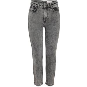 NOISY MAY Nmmoni Az391dg Noos Hw Straight Ank Acid damesjeans, Donkergrijs denim