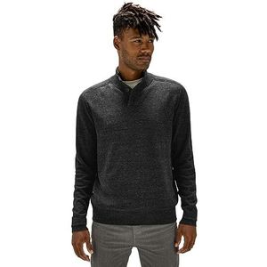 Street One MEN Los Modern Basic Knit Troyer gebreide herentrui, Anthra Grey Melange