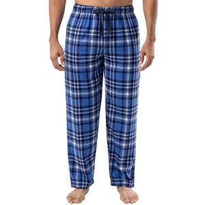 Izod Pantalon de pyjama tissé teint pour homme en fil de poly-rayonne, Bleu/bleu marine/blanc à carreaux, L