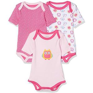 Schnizler Baby meisje body 3-pack uil korte mouwen �Öko Tex Standard 100, 900 Pink 50-56, 900, roze