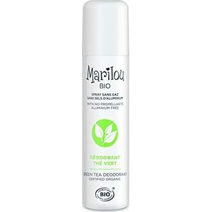 Marilou Bio - Deodorant spray groene thee – biologische deodorant zonder alcohol uit de serie Classic – deodorant voor dames en heren met zachte en fijne geur – geproduceerd in Frankrijk – 75 ml