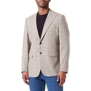 SELETED Heren Slhslim-Oasis Sand Check BLZ Herenjas, zand/geruit, beige, 60, Zand/ruit: beige