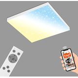 BRILONER - Smart LED-plafondlamp zonder frame, Wifi plafondlamp met sterrendecoratie, CCT, dimbaar, spraakbediening, 450 x 450 x 69 mm