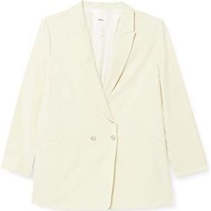 s.Oliver BLACK LABEL Blazer met lange mouwen, losse pasvorm voor dames, licht citroen