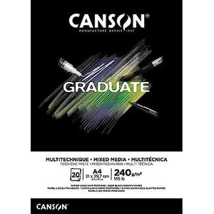 Canson Graduate Mix Media Collage Blok, A4, 20 vellen, fijn 240 g, C31250P017