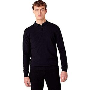 Wrangler Knit poloshirt voor heren, zwart.