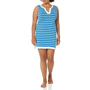 Nautica Breton Stripes Casual damesjurk met V-hals, Reef Blue, L, Reef Blue.