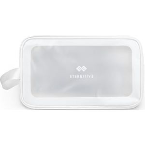 ETERNITIVE - Toilettas voor heren | Waterdicht en transparant | Make-uptas met handvat | Make-uptas voor dames op reis | Toilettas voor toiletartikelen | Kleur: wit, Wit., Toilettas voor dames op reis