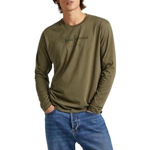 Pepe Jeans Eggo Long N T-shirt voor heren (1 stuk), groen (legergroen)