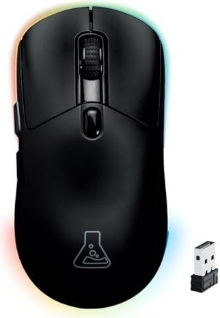 The G-Lab Kult Titanium Draadloze gamingmuis, oplaadbaar, bluetooth/2.4/bekabeld, drievoudige modus, lange batterijduur, RGB, 12.000 dpi, gamingmuis, 100% personaliseerbaar, PC/PS4/PS5, nieuw