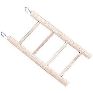 Nobby Fijne ladder met 4 treden van hout voor vogels, 17,5 x 6,5 cm
