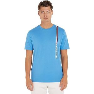 Tommy Hilfiger Rwb T-shirt met verticale strepen voor heren S/S, Iconisch blauw