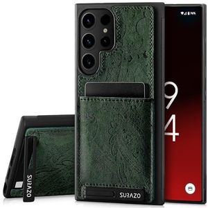 SURAZO Premium echt lederen backcover voor Samsung Galaxy S24 Ultra hoes - Beschermend leer schokbestendig telefoonhoesje - Kaartvak, standfunctie,