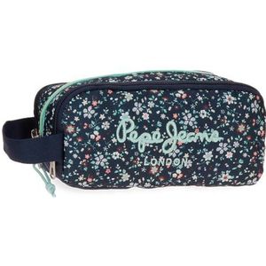 Pepe Jeans Alenka Trousse triple bleue 22 x 10 x 9 cm Polyester by Joumma Bags by Joumma Bags, bleu, Trousse triple